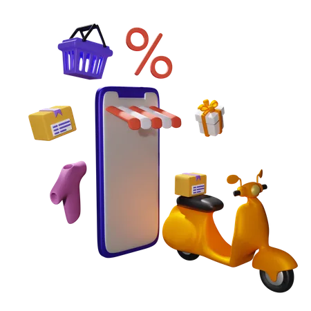 Online Shopping  3D Icon