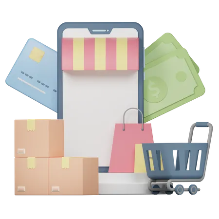 Online Shopping  3D Icon