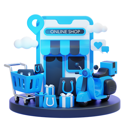 Online Shopping  3D Icon