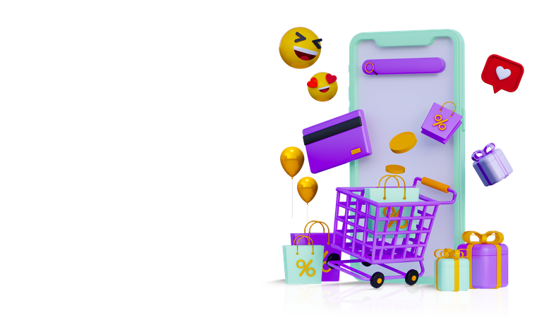 Online Shopping  3D Icon