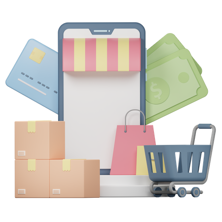 Online Shopping  3D Icon