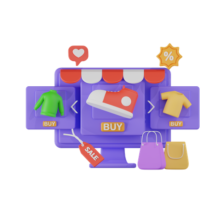 Online Shopping  3D Icon