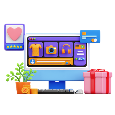 Online Shopping  3D Icon