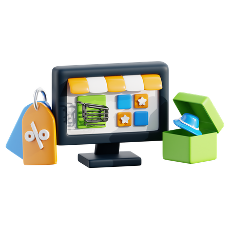 Online Shopping  3D Icon