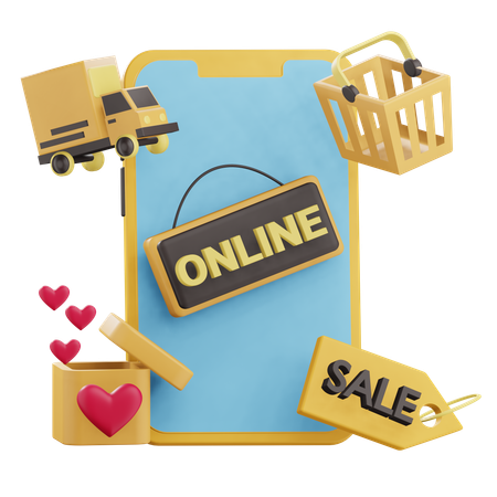 Online Shopping  3D Icon