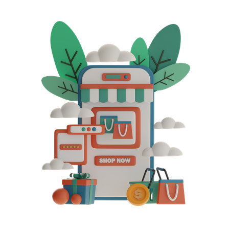 Online Shopping  3D Illustration
