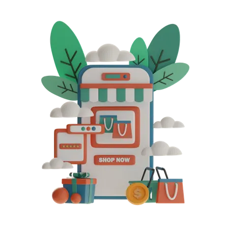 Online Shopping  3D Illustration