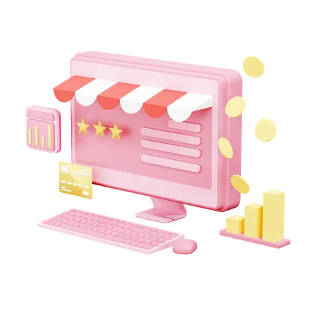 Online Shopping  3D Illustration