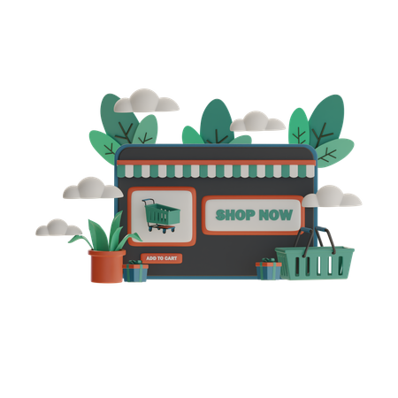 Online Shopping  3D Illustration