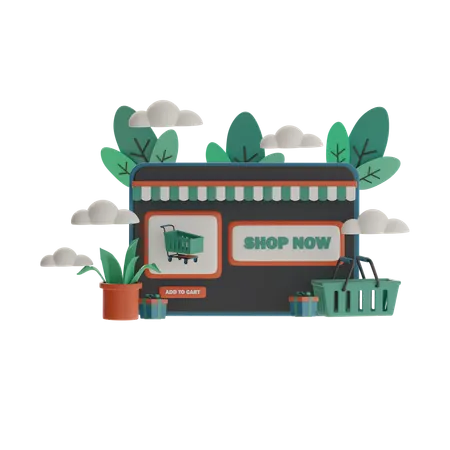 Online Shopping  3D Illustration