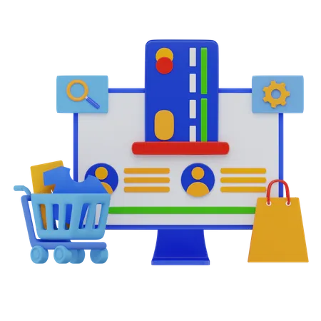 Online Shopping  3D Illustration