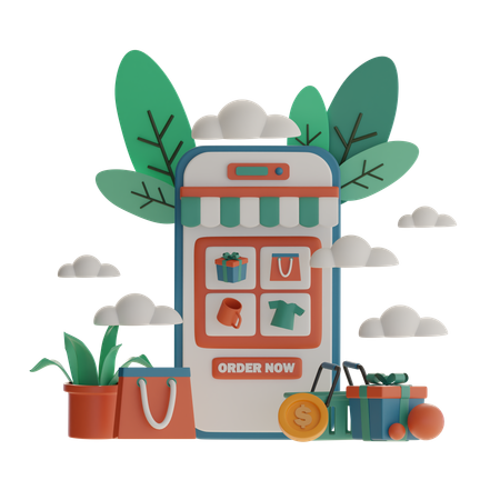 Online Shopping  3D Illustration