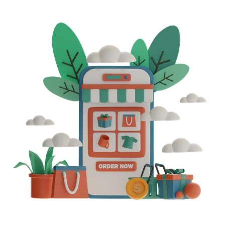 Online Shopping  3D Illustration
