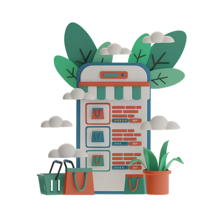 Online Shopping  3D Illustration