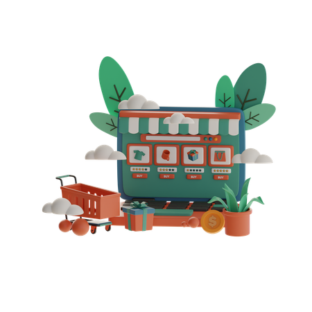 Online Shopping  3D Illustration
