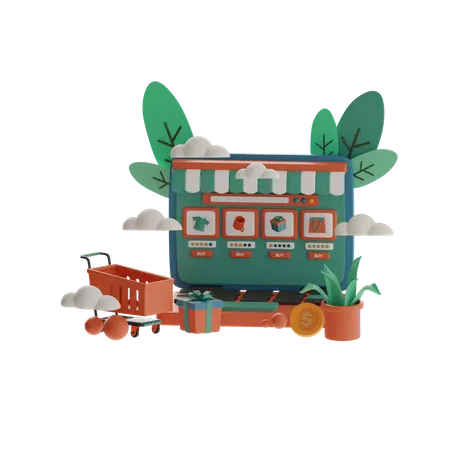 Online Shopping  3D Illustration