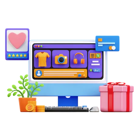 Online Shopping  3D Illustration