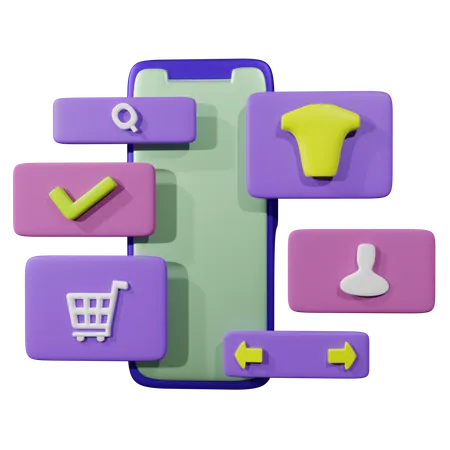 E Commerce On Device Download This Item Now 3D Icon