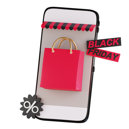 Online-Shopping am Black Friday  3D Icon