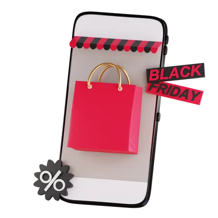 Online-Shopping am Black Friday  3D Icon