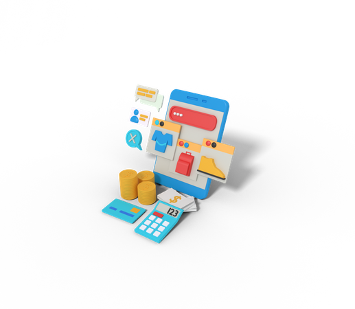 Online Shopping App  3D Icon