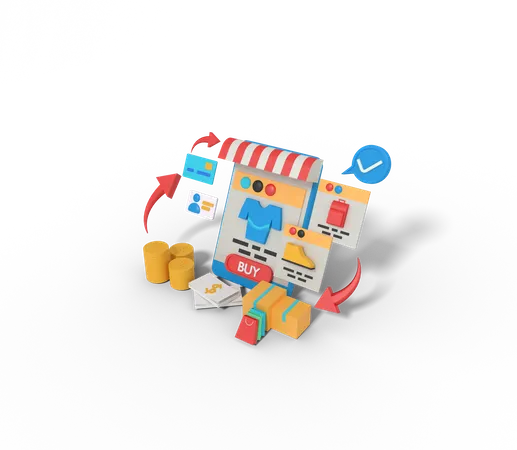 Online Shopping App  3D Icon