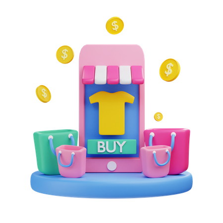 Online Shopping app  3D Icon