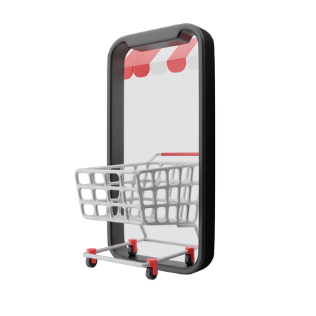 Online shopping app  3D Illustration