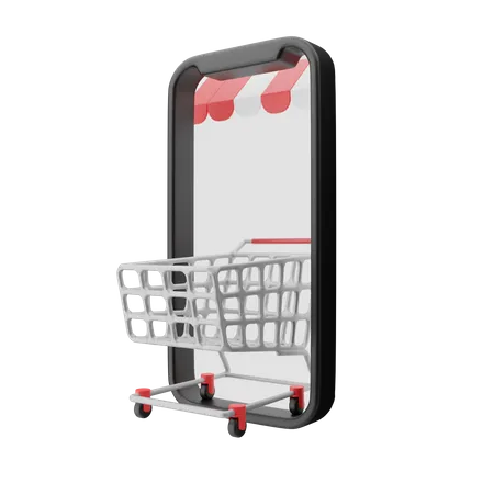 Online shopping app  3D Illustration