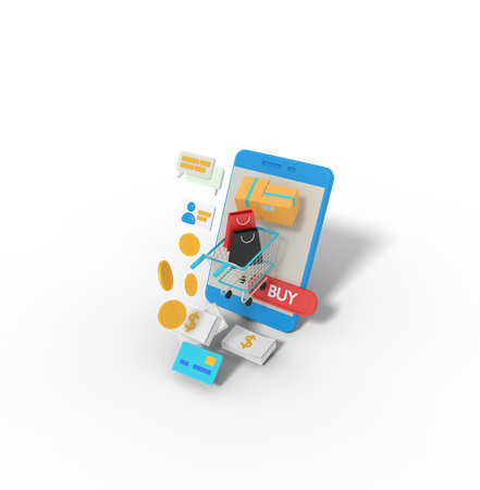 Online Shopping App 3D Icon