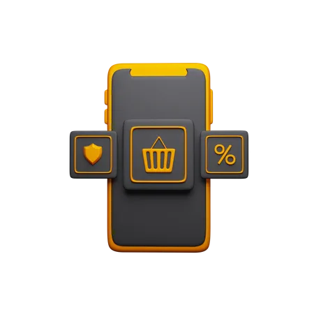 Online Shopping App Downlaod This Item Now 3D Icon