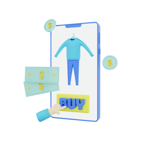Online Shopping Application 3D Illustration