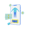 3d online shopping application illustration