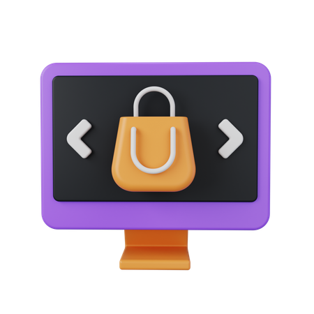 Online Shopping Bag  3D Icon