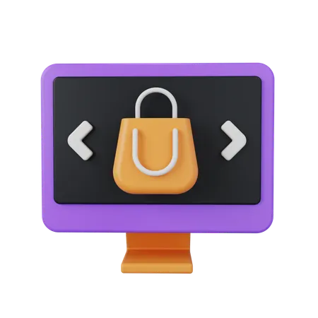 Online Shopping Bag  3D Icon