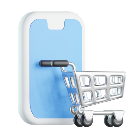 Online Shopping Basket  3D Icon