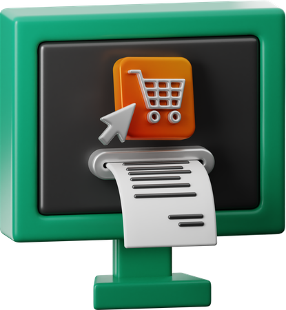 Online Shopping Bill  3D Icon