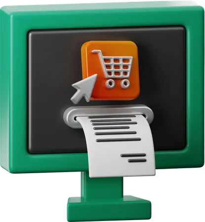 Online Shopping Bill  3D Icon