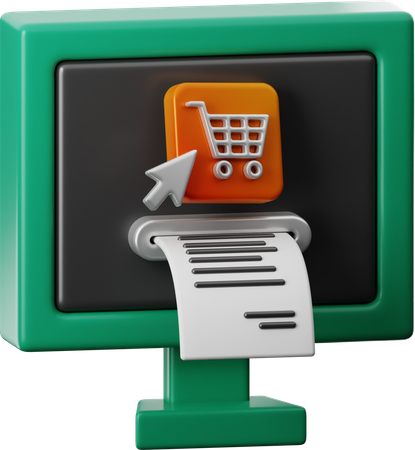 Online Shopping Bill 3D Icon