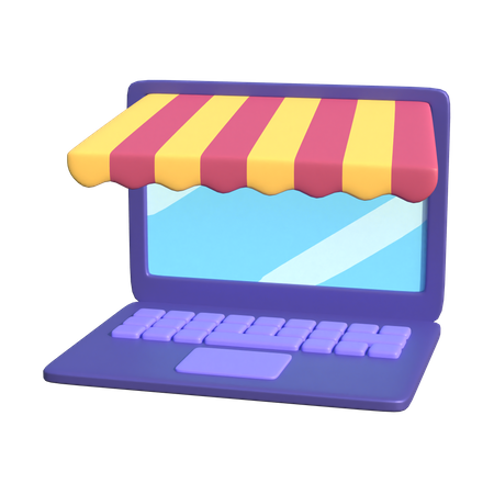 Online Shopping By Laptop 3D Illustration