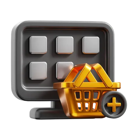 Online Shopping Cart  3D Icon