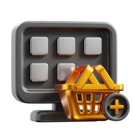 Online Shopping Cart  3D Icon