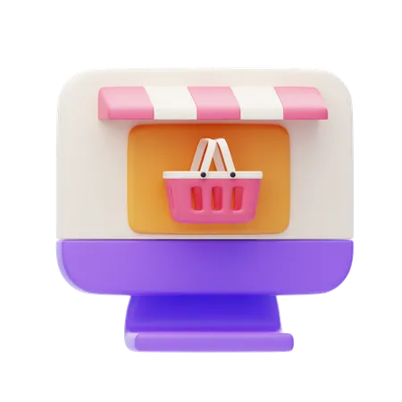 Online Shopping Cart  3D Icon