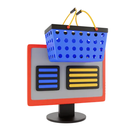 Online Shopping Cart 3D Illustration