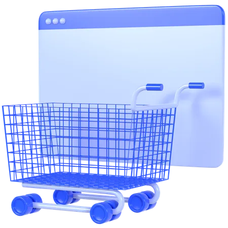Online shopping Cart 3D Illustration