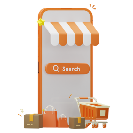 Online Shopping Concept  3D Icon