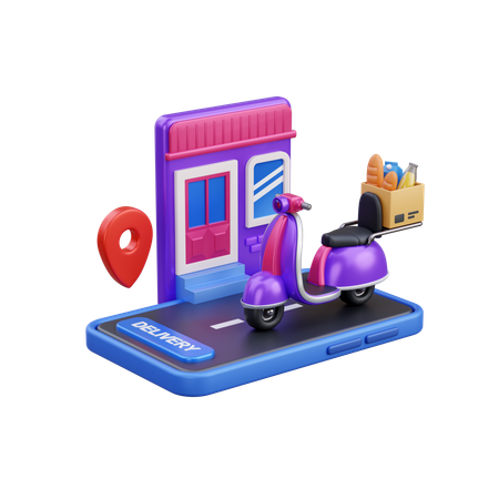 Online Shopping Delivery  3D Icon