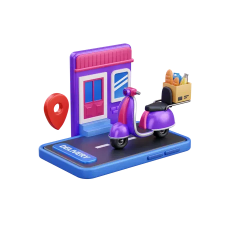 Online Shopping Delivery  3D Icon