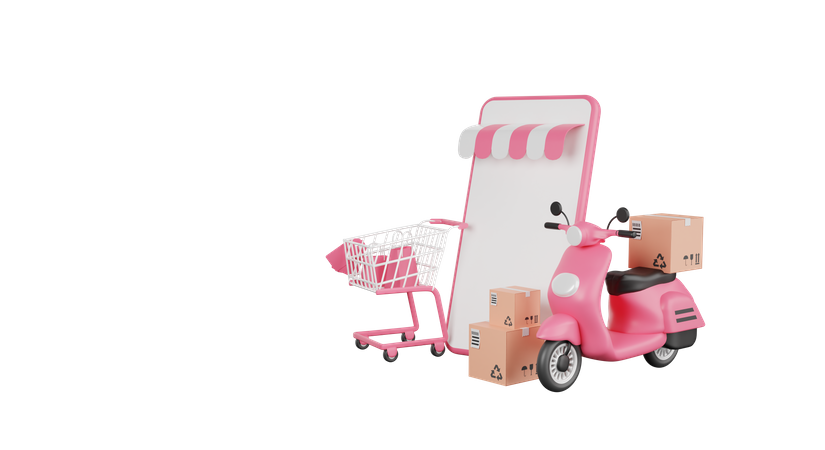 Online Shopping Delivery  3D Icon