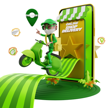 Online shopping delivery during pandemic  3D Icon